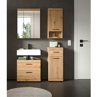 Badezimmer Scout Eiche Artisan 4-teilig - Schwarz/Eiche Artisan, Trend, Glas/Holzwerkstoff (97cm) - MID.YOU