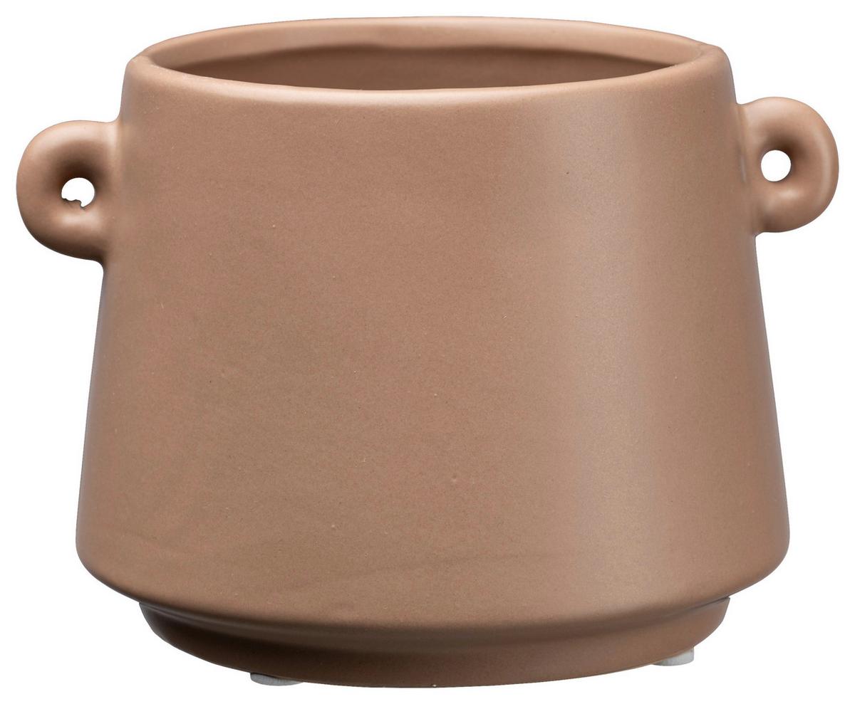 Kaspó Emma - világosbarna, Basics, kerámia (14,5/12,5/10,5cm) - Modern Living