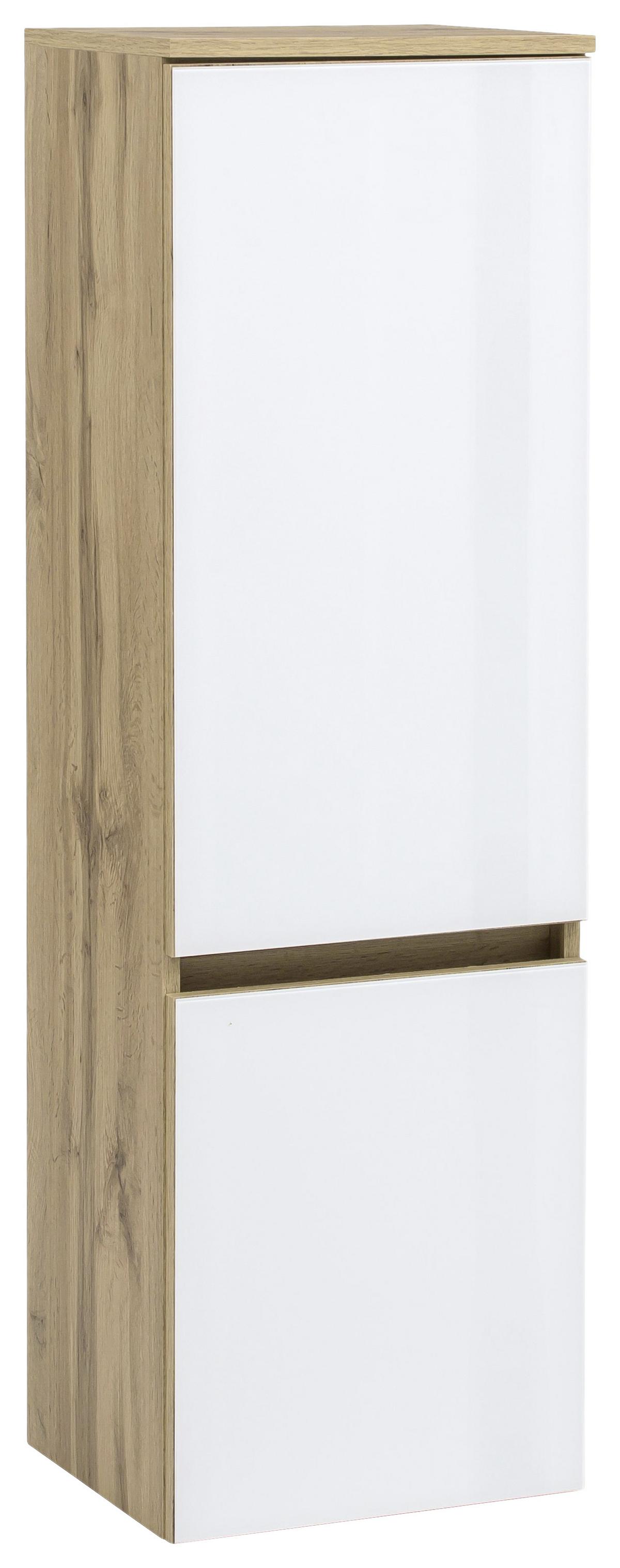 Badezimmer ''Helsinki'', Weiß/Eichefarben - Eichefarben/Weiß, KONVENTIONELL, Glas/Holzwerkstoff (120cm) - Held