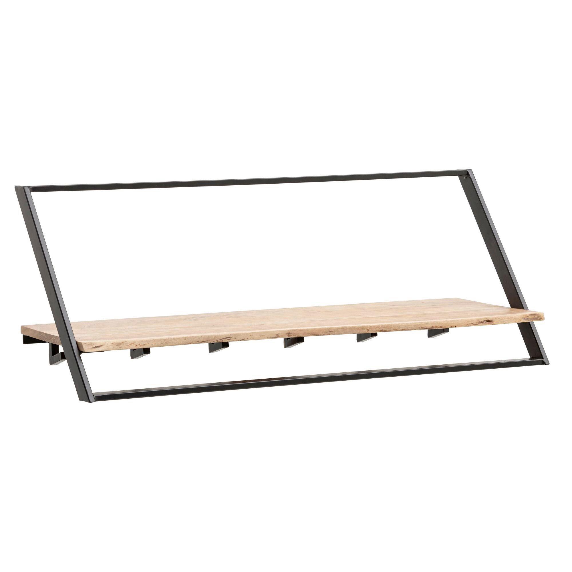 Garderobe Akazie/Schwarz - Akaziefarben, Design, Holz (100/40/32,5cm) - Livetastic