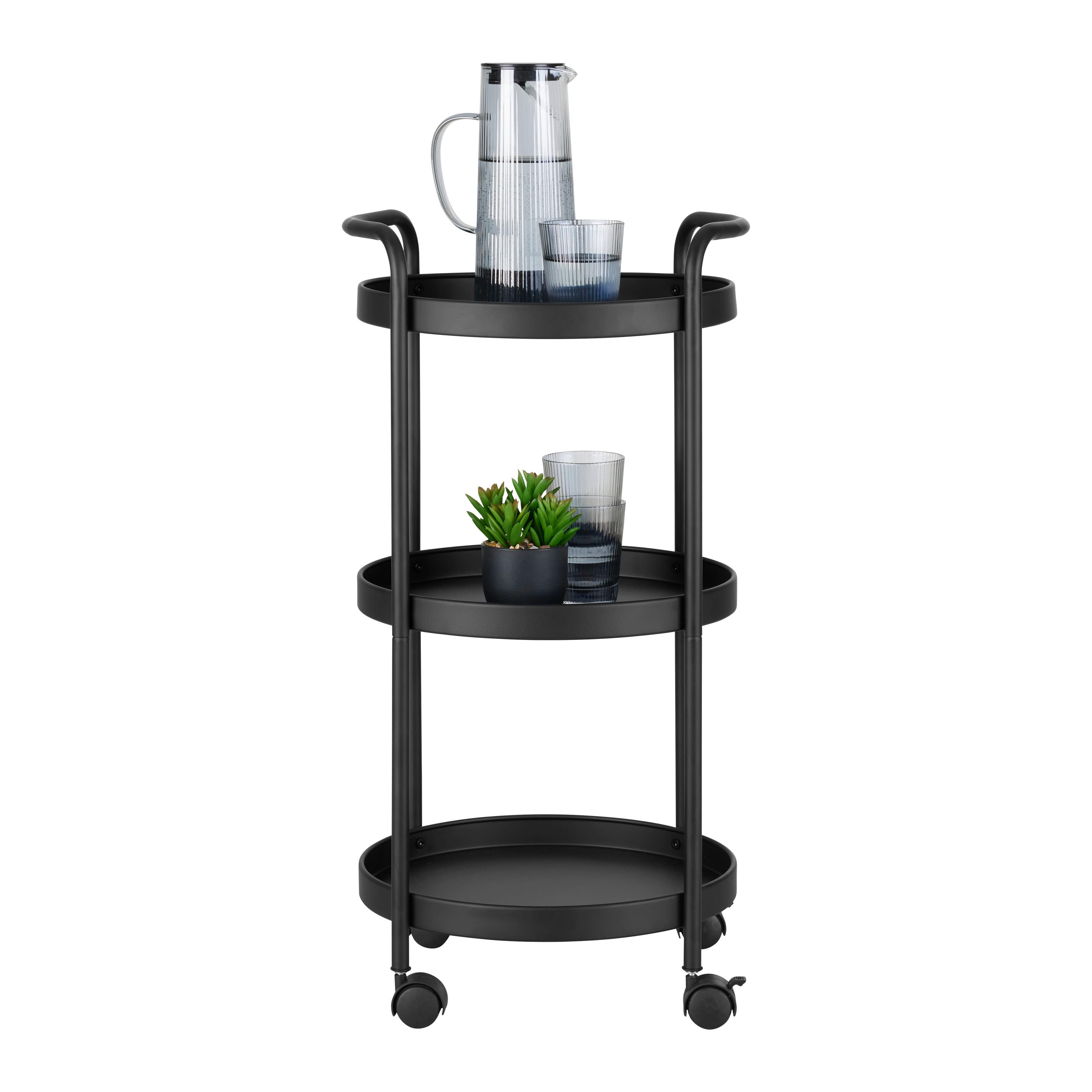SERVERINGSVAGN JUSTUS -EXKLUSIV- - svart, Modern, metall/plast (39,5/72,5/35,5cm) - Mömax