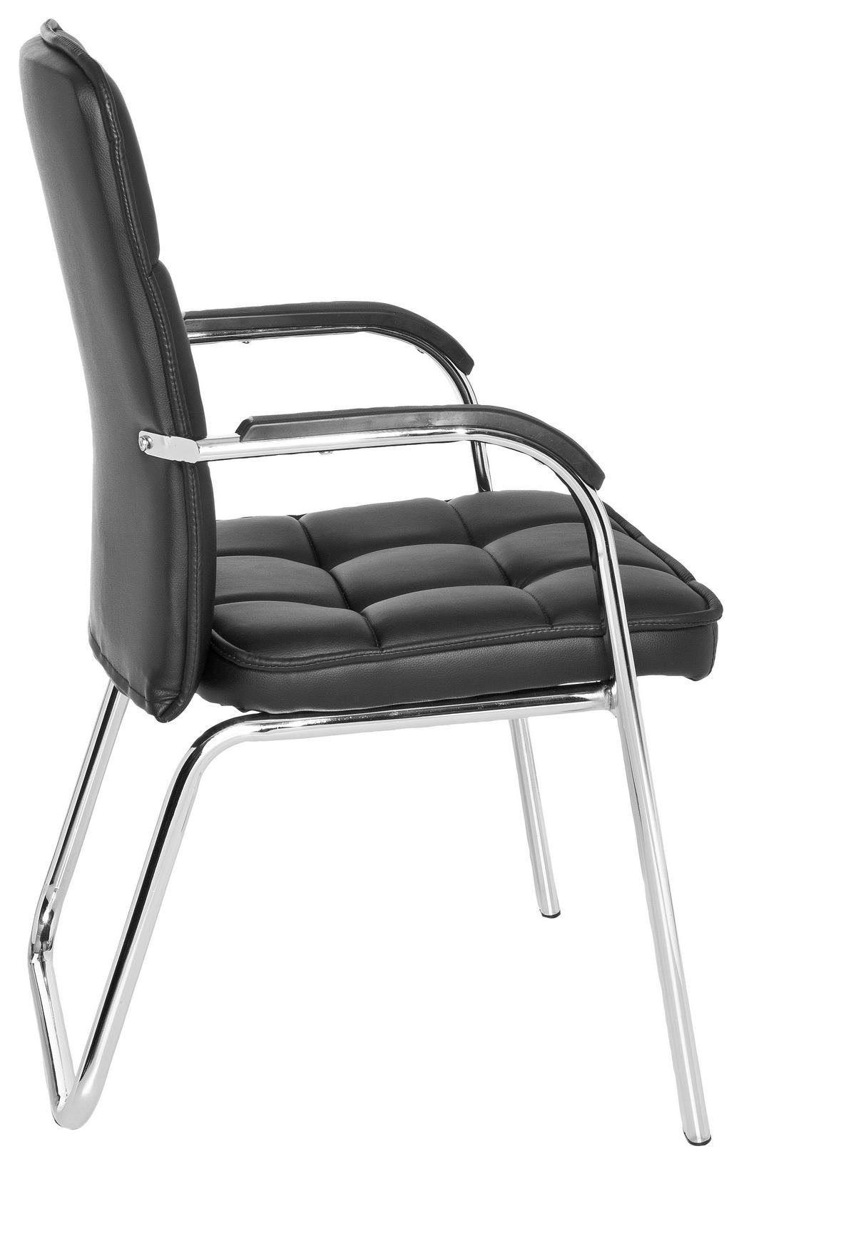 Konferenčni Stol Borne, Črna - barve kroma/črna, Moderno, kovina/tekstil (54/93/44cm) - MID.YOU