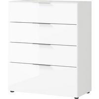 Kommode Oakland in Weiss - Chromfarben/Weiss, Modern, Glas/Holzwerkstoff (83/102/42cm) - Premium Living