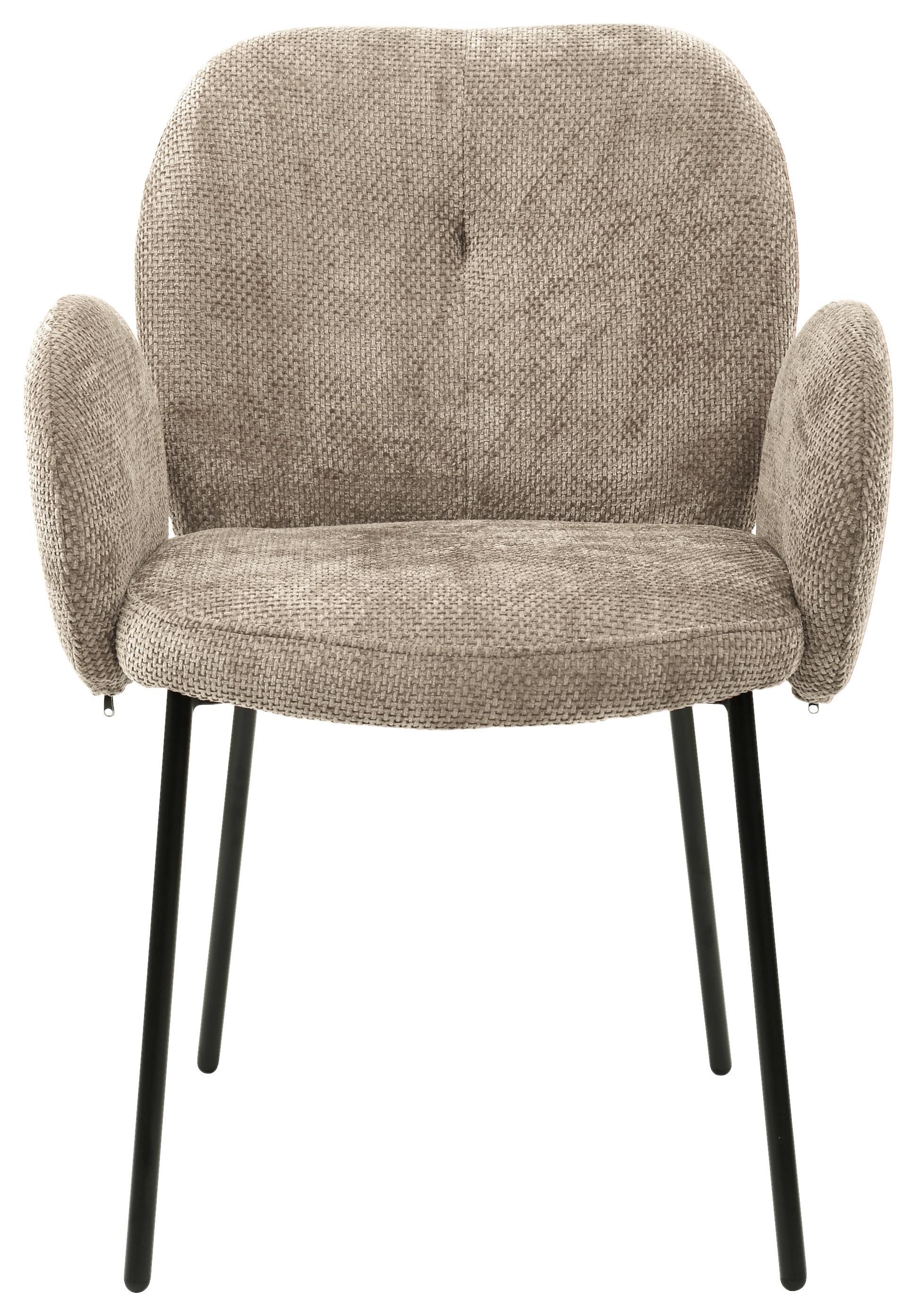 Karosszék Mara - iszap/fekete, Lifestyle, textil/fa (60/87/64cm) - Mömax