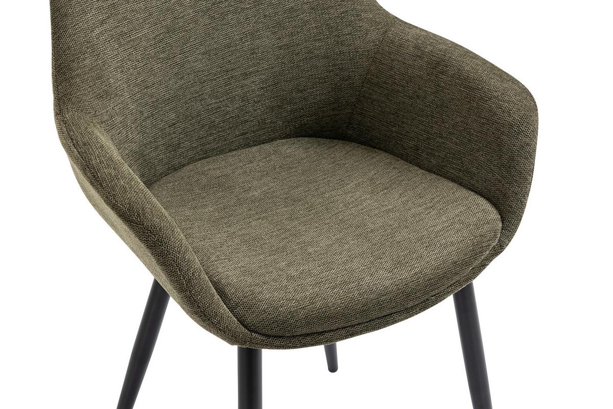 Set Naslanjačev Lena, Zelena, 2-Delni - črna/zelena, Moderno, kovina/tekstil (64/86/59cm) - Livetastic