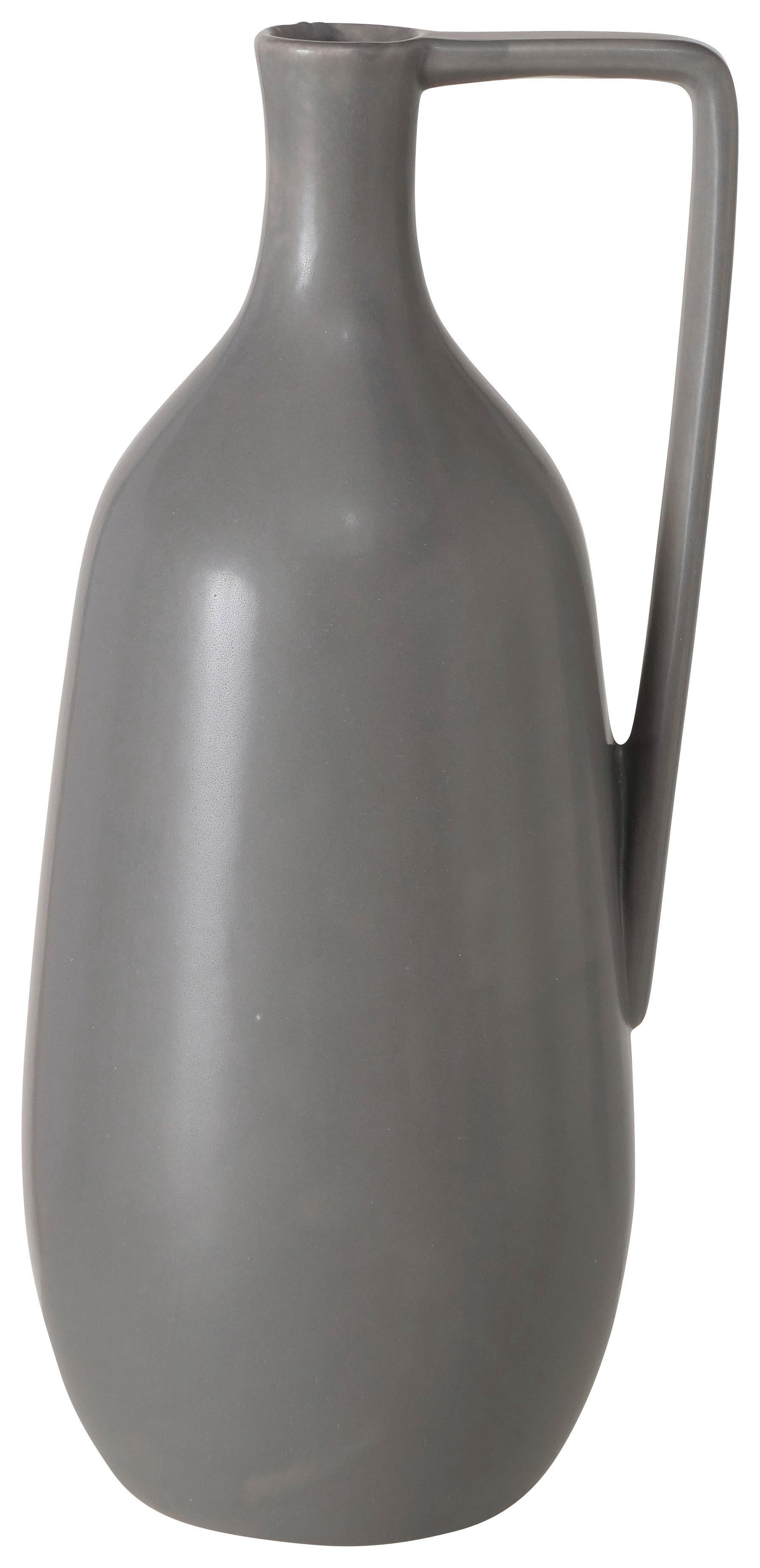 Vase Naimo in Grau - Grau, MODERN, Keramik (14/36cm) - Premium Living
