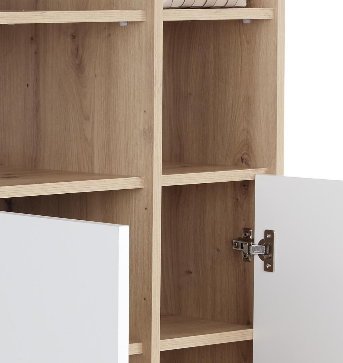 Regal Box - bijela/boje hrasta, Moderno, drvni materijal/plastika (75/205/40cm) - Modern Living