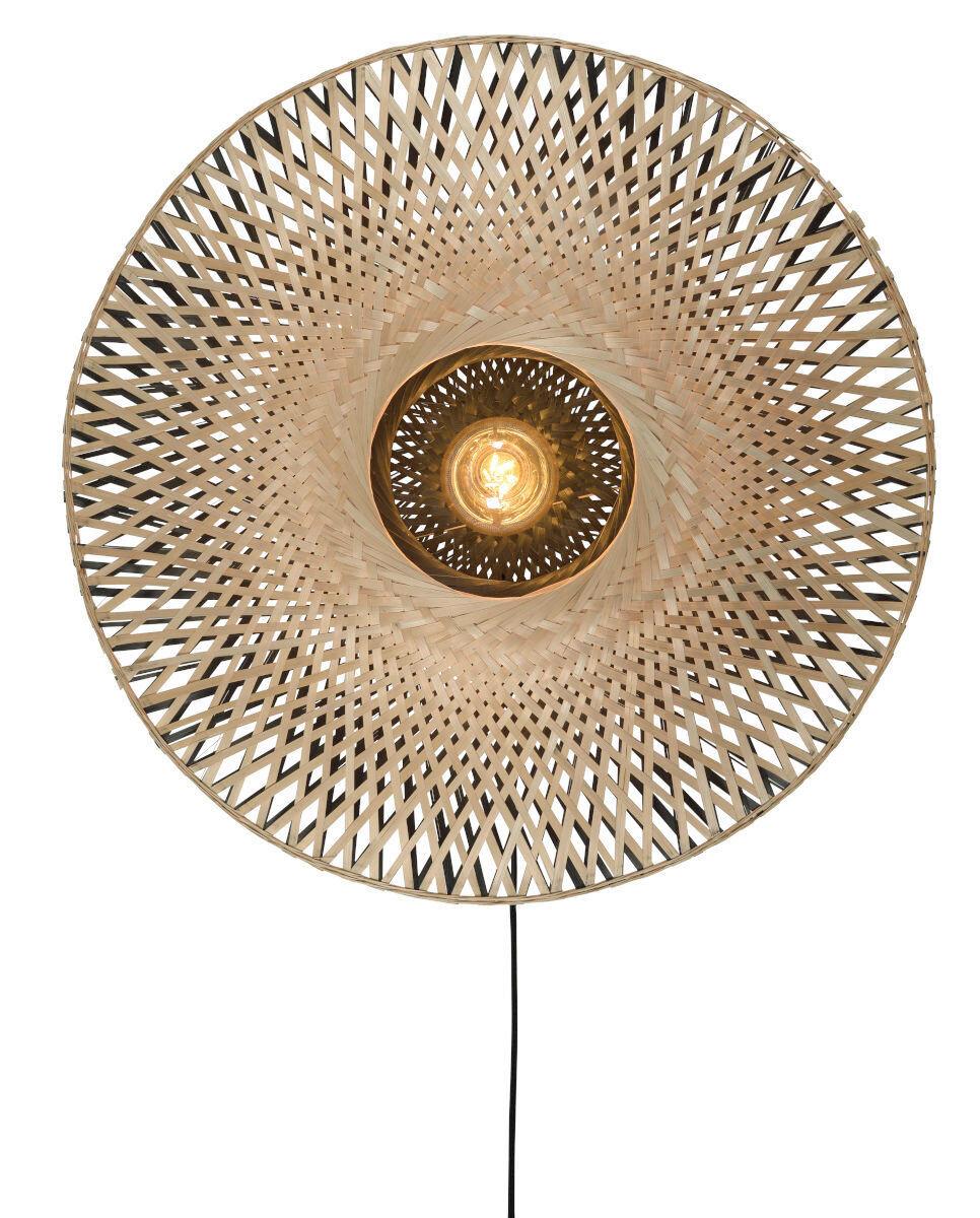 Falilámpa Kalimantan/w15/bn - fekete/világosbarna, Natur, természetes anyagok (60/15cm) - Good & Mojo