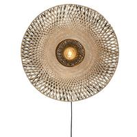 Falilámpa Kalimantan/w15/bn - fekete/világosbarna, Natur, természetes anyagok (60/15cm) - Good & Mojo