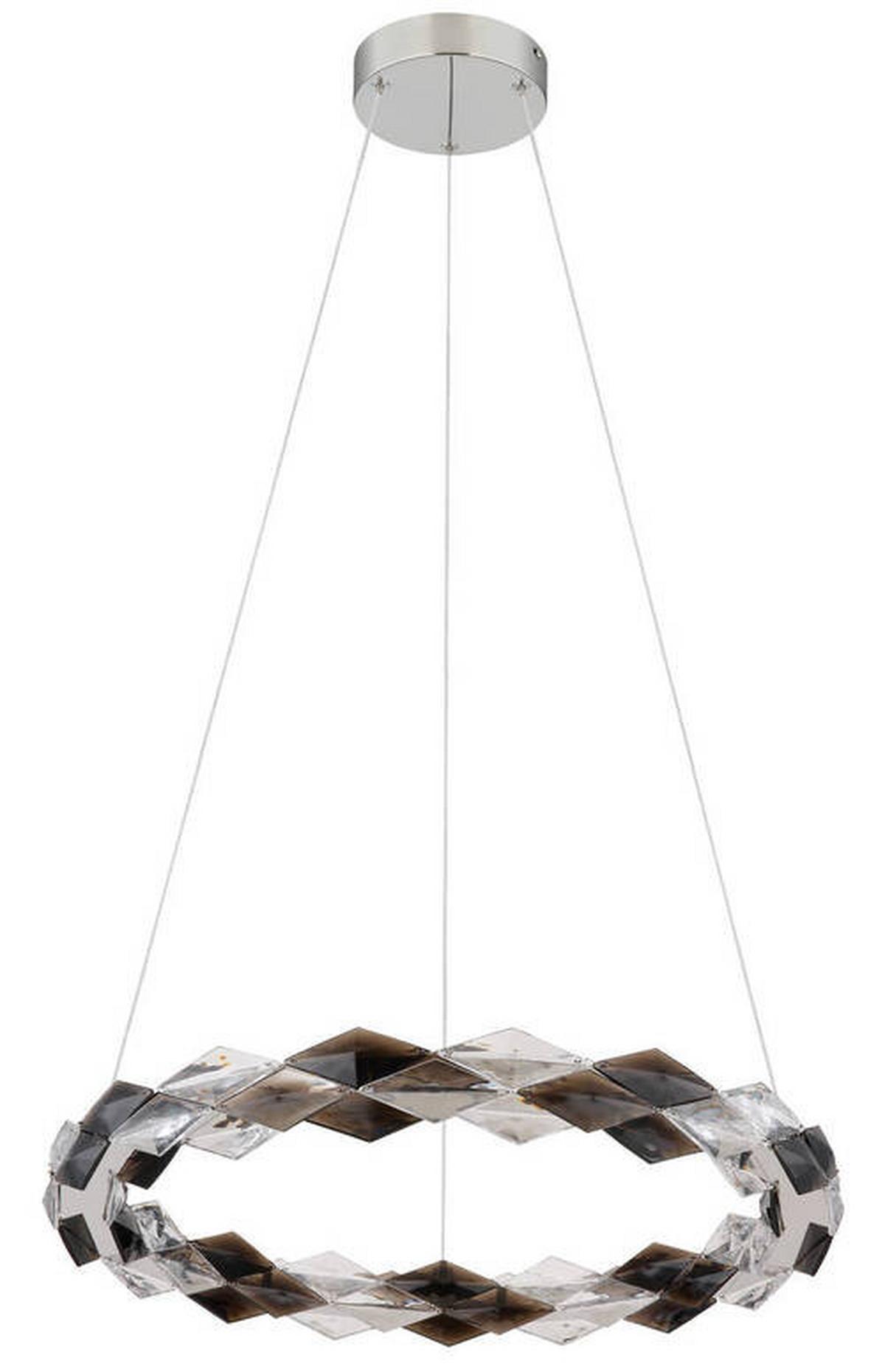 LED-HÄNGELEUCHTE 67318H1 - Klar, Design, Kunststoff/Metall (55/130cm) - Globo