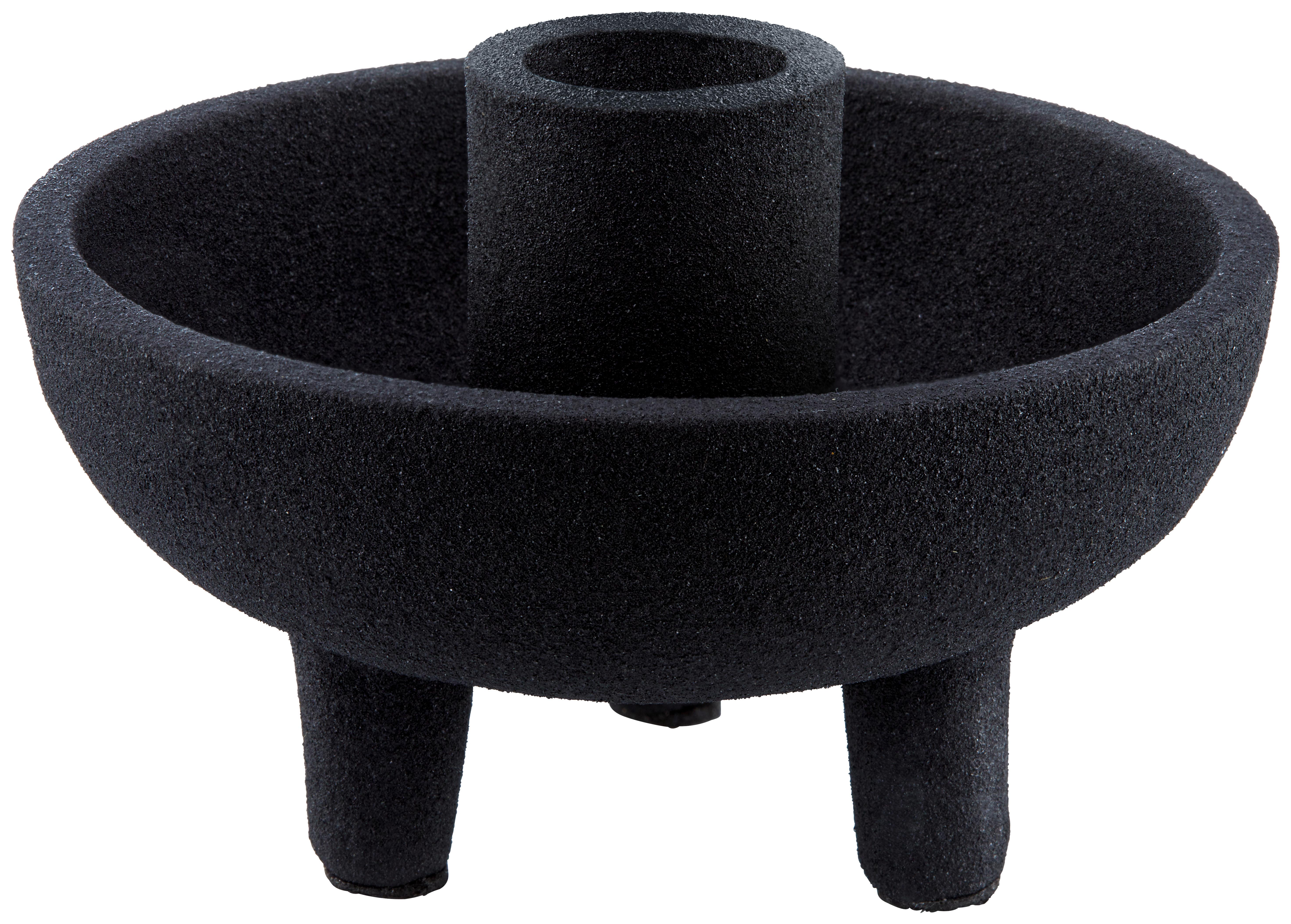 Gyertyatartó Manu - fekete, Modern, fém (10/8cm)