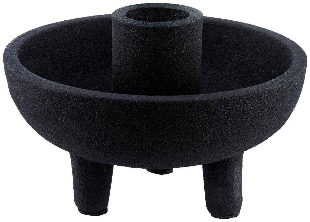 Gyertyatartó Manu - fekete, Modern, fém (10/8cm)