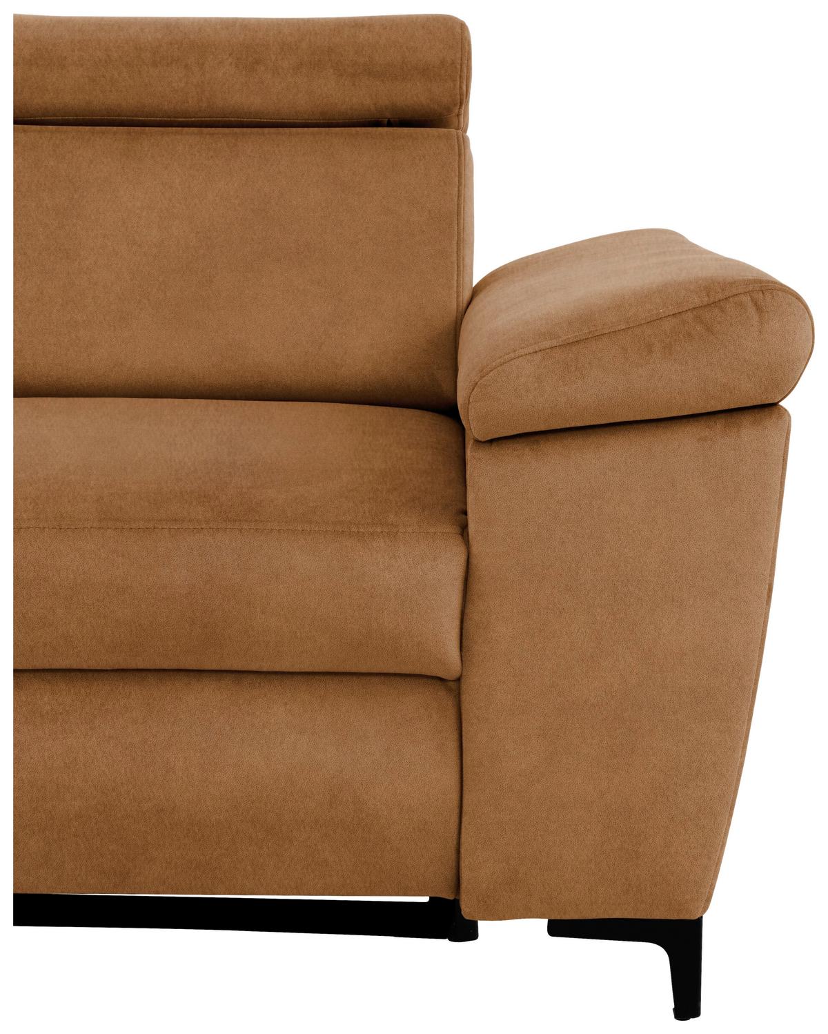 Sedežna Garnitura Santi, Oranžna, Ležišče, Predal - črna/oranžna, Moderno, kovina/tekstil (176/258cm) - Modern Living