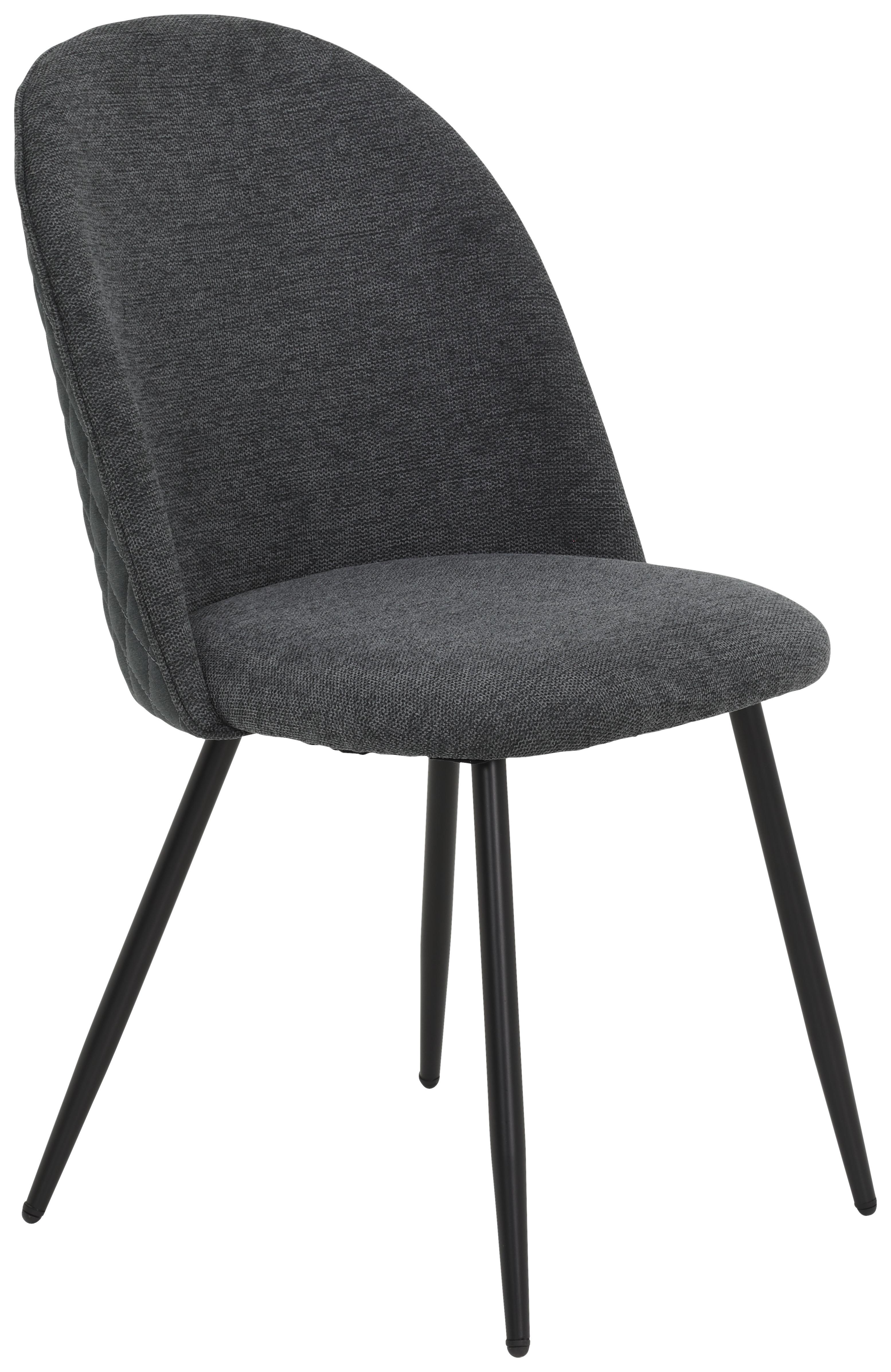 Stuhl in Grau - Schwarz/Grau, MODERN, Textil/Metall (46/84/56cm) - Modern Living