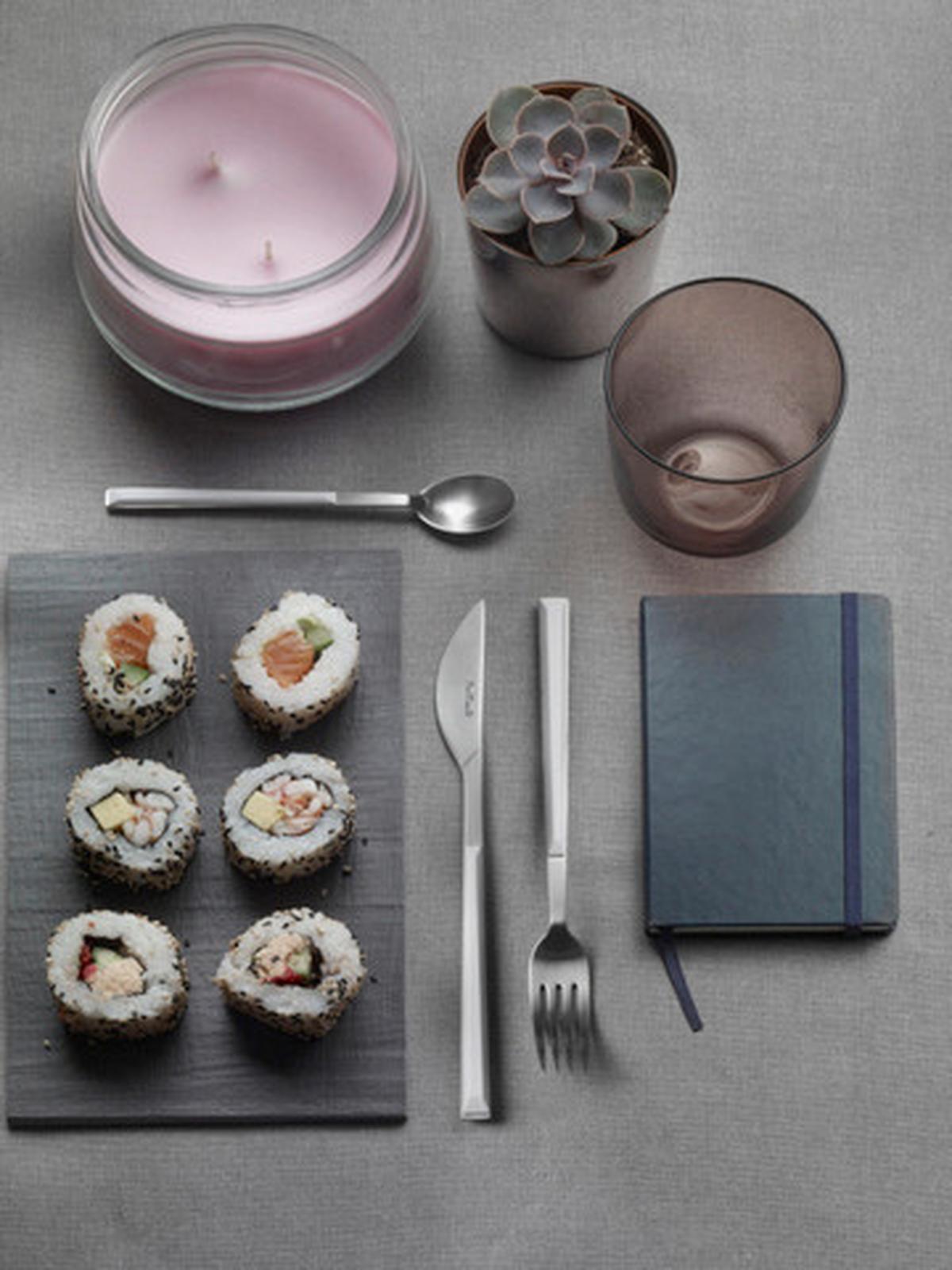 Besteckset Sushi Pro Weiß/Edelstahl, 24-teilig - Edelstahlfarben/Weiß, Basics, Kunststoff/Metall - Pintinox