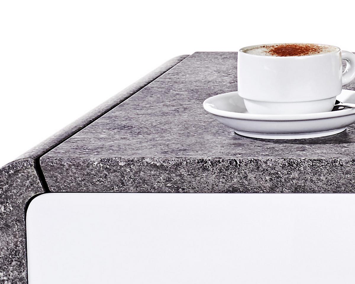 Klubska Miza Mailand, Siva, Bela, Nastavljiva - temno siva/bela, Moderno, kovina/leseni material (110/45-70,5/60cm)