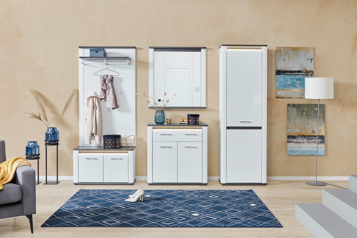 Garderobni Ormar Alassio - bijela/boje kroma, Moderno, drvni materijal/metal (65/200/37,6cm) - Modern Living