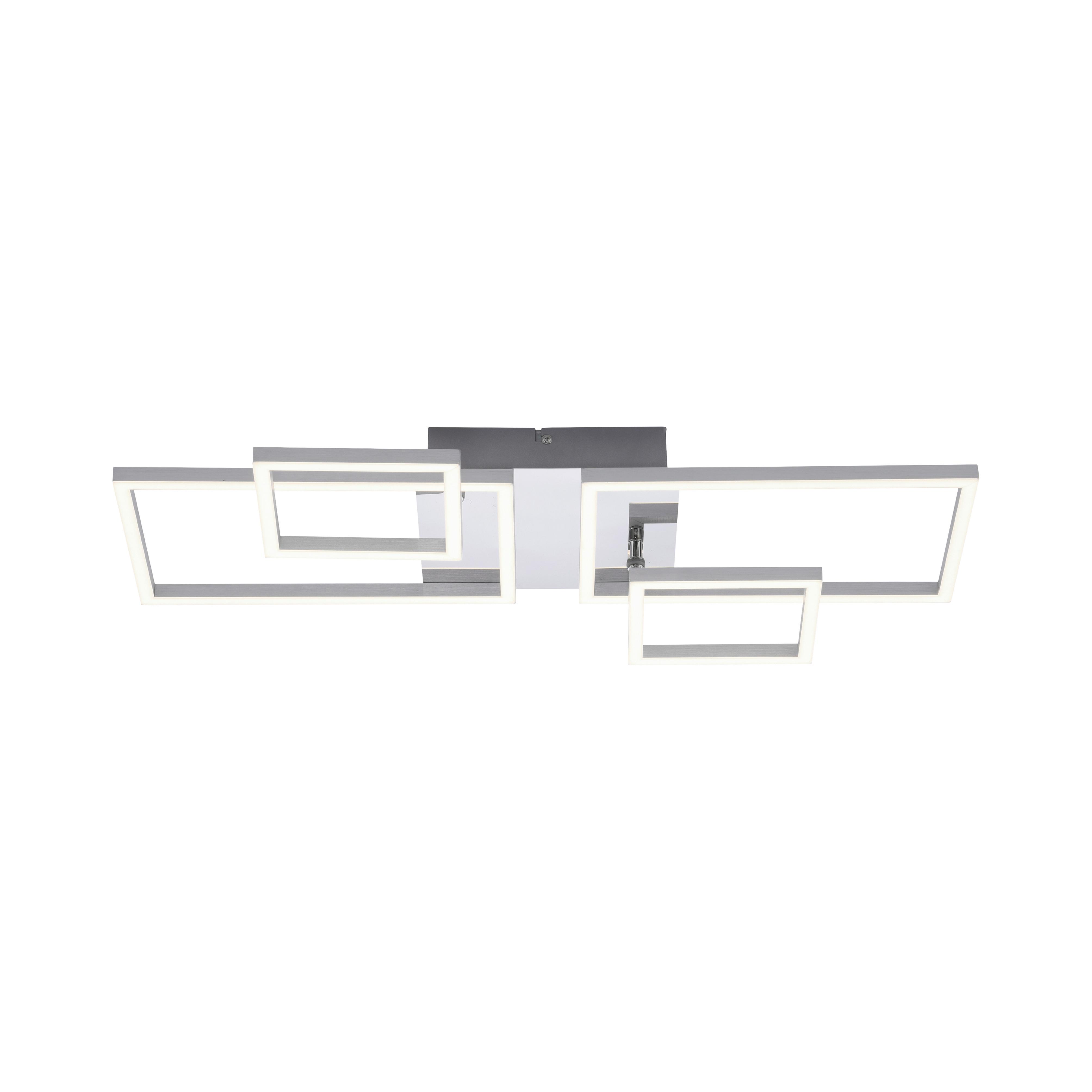 LED-Deckenleuchte Iven max. 40 Watt - Alufarben/Nickelfarben, Basics, Kunststoff/Metall (65/33,5/7,5cm)