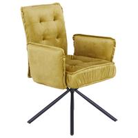 KRZESŁO Z PODŁOKIETNIKAMI MARYLA - czarny/żółty, Modern, metal/tkanina (63,5/88/66cm) - MID.YOU