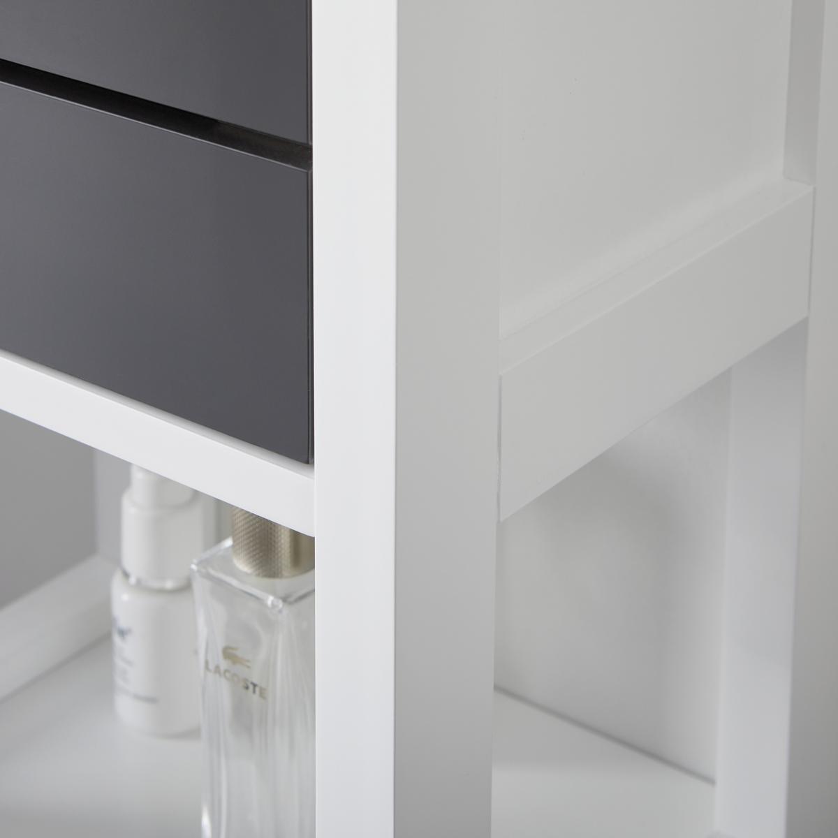 Hängeschrank Tia Grau/Weiß ca. 30x116x24 cm - Weiß/Grau, MODERN (30/116/24cm) - Bessagi Home