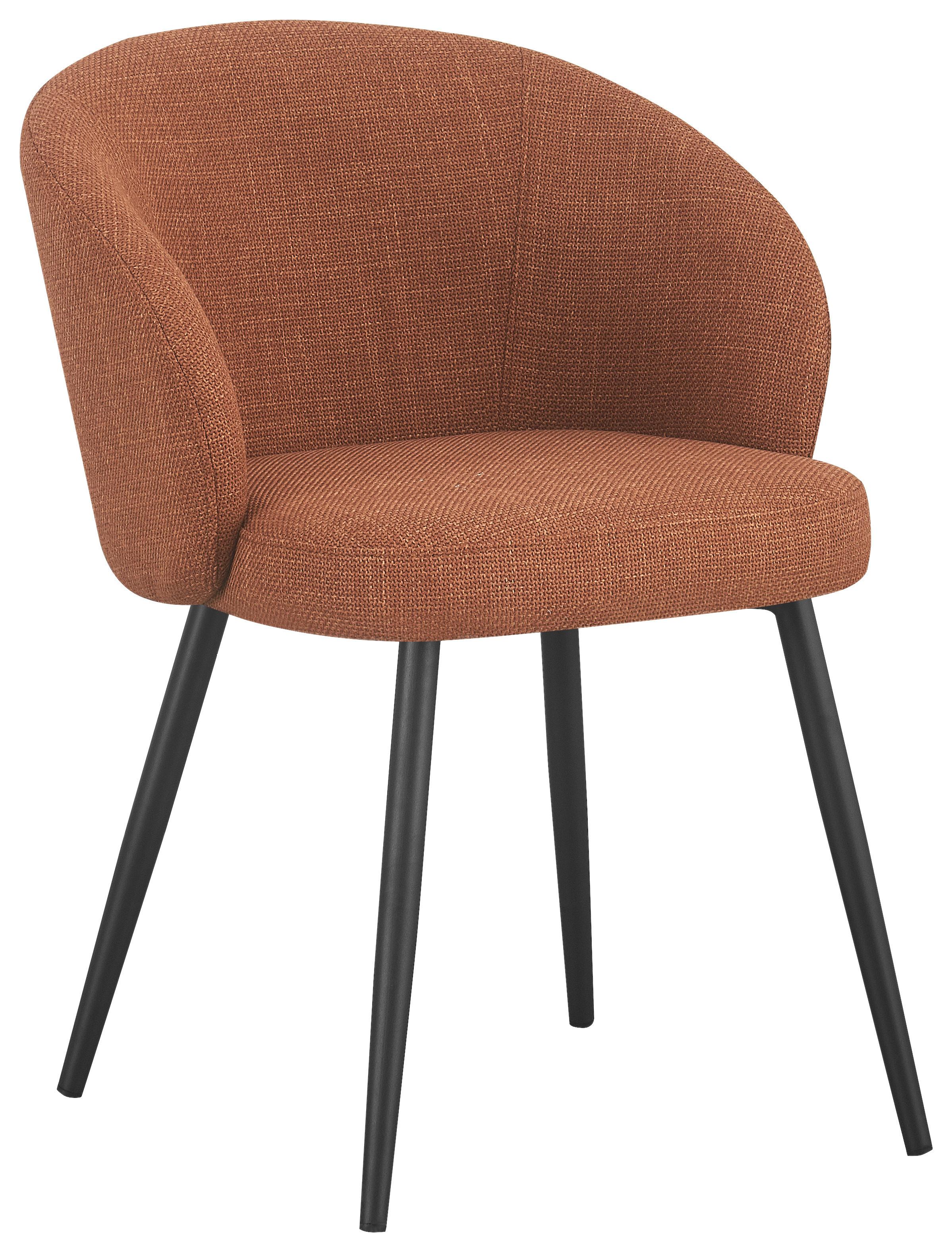 Stuhl Nala Orange - Terracotta/Schwarz, LIFESTYLE, Textil/Metall (57/76/60cm) - Mömax