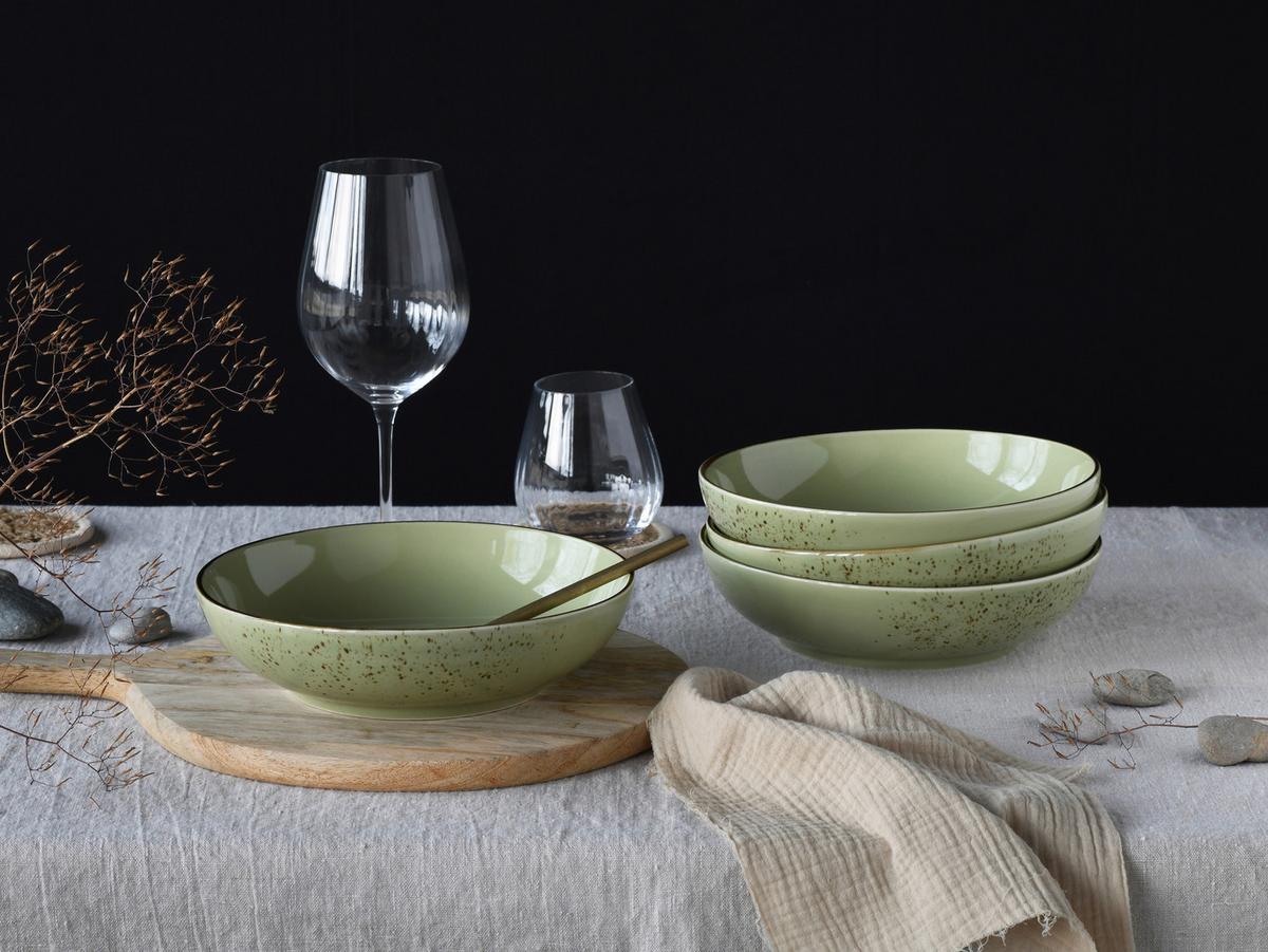 Set Posod Green, 4-Delni - zelena, Design, keramika (22,5cm) - Creatable