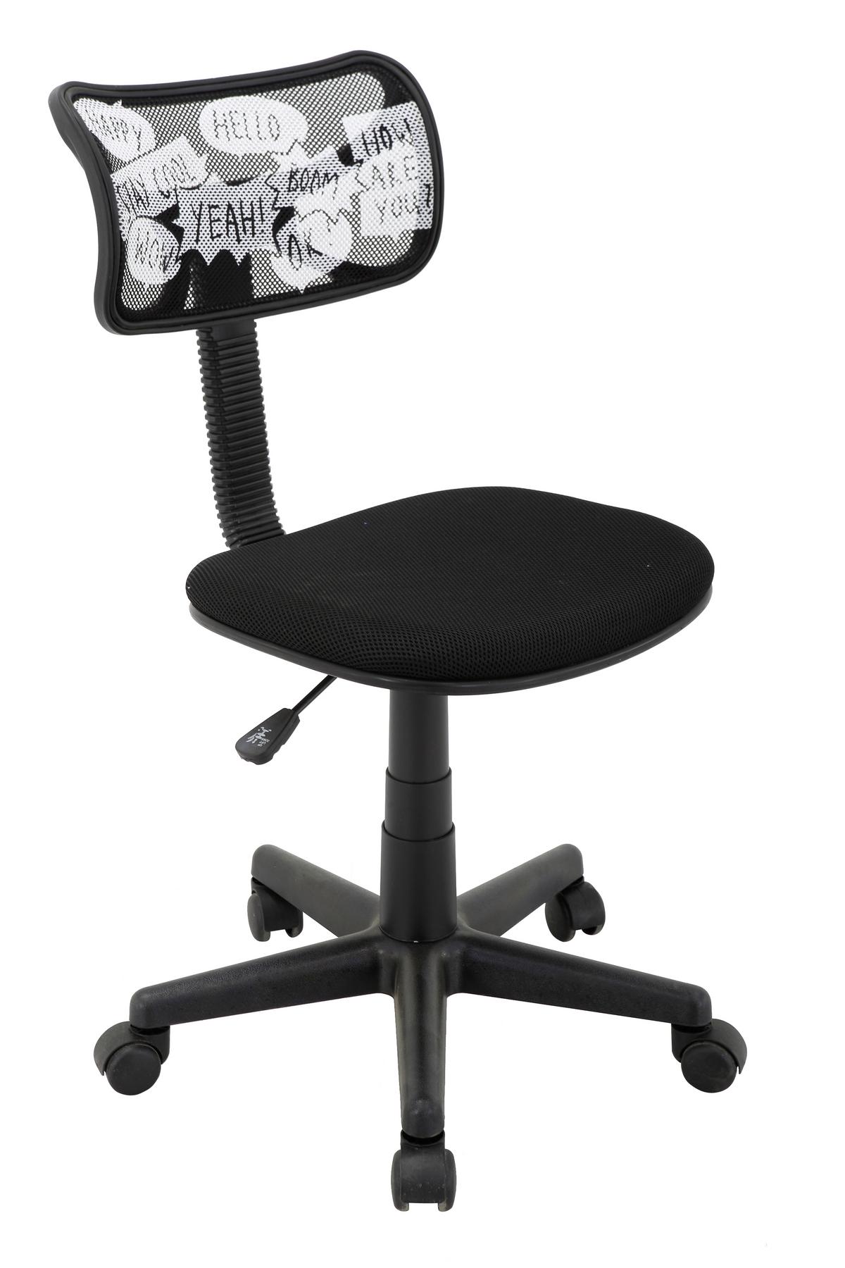 Drehstuhl in Schwarz/Weiss - Weiss/Schwarz, Modern, Kunststoff/Textil (42/78-90/52cm) - Mömax