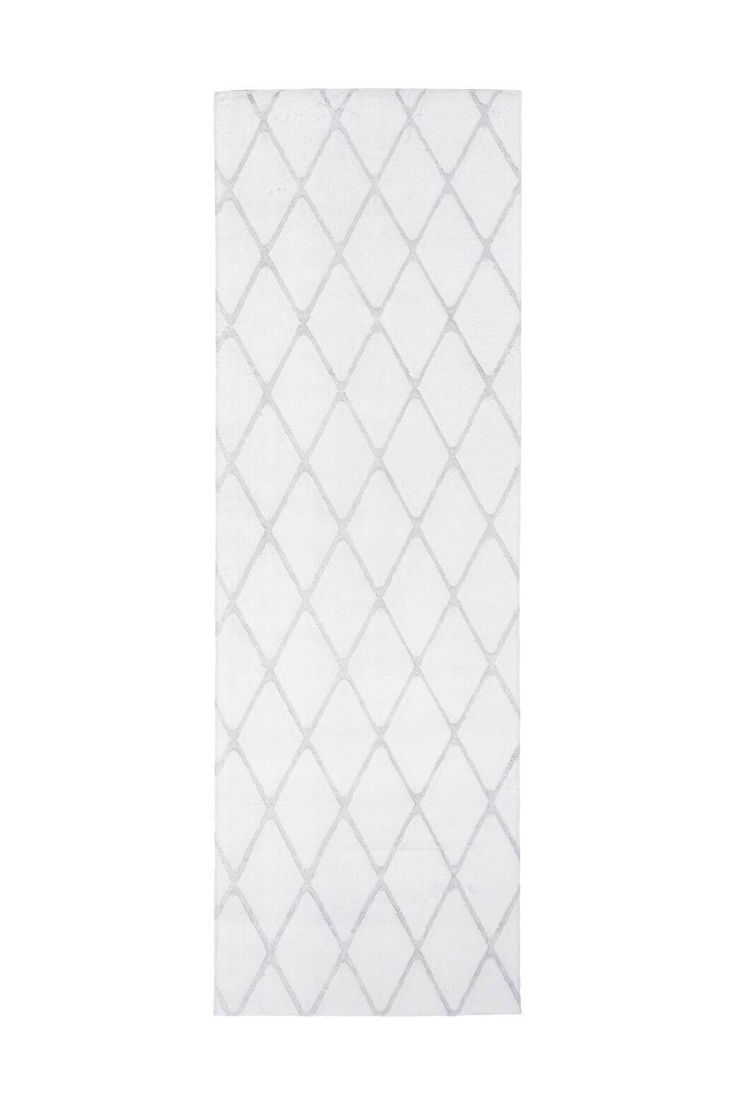 Läufer Vivica 225 Weiss / Graublau - Weiss/Grau, Konventionell, Textil (80/250cm) - Kayoom