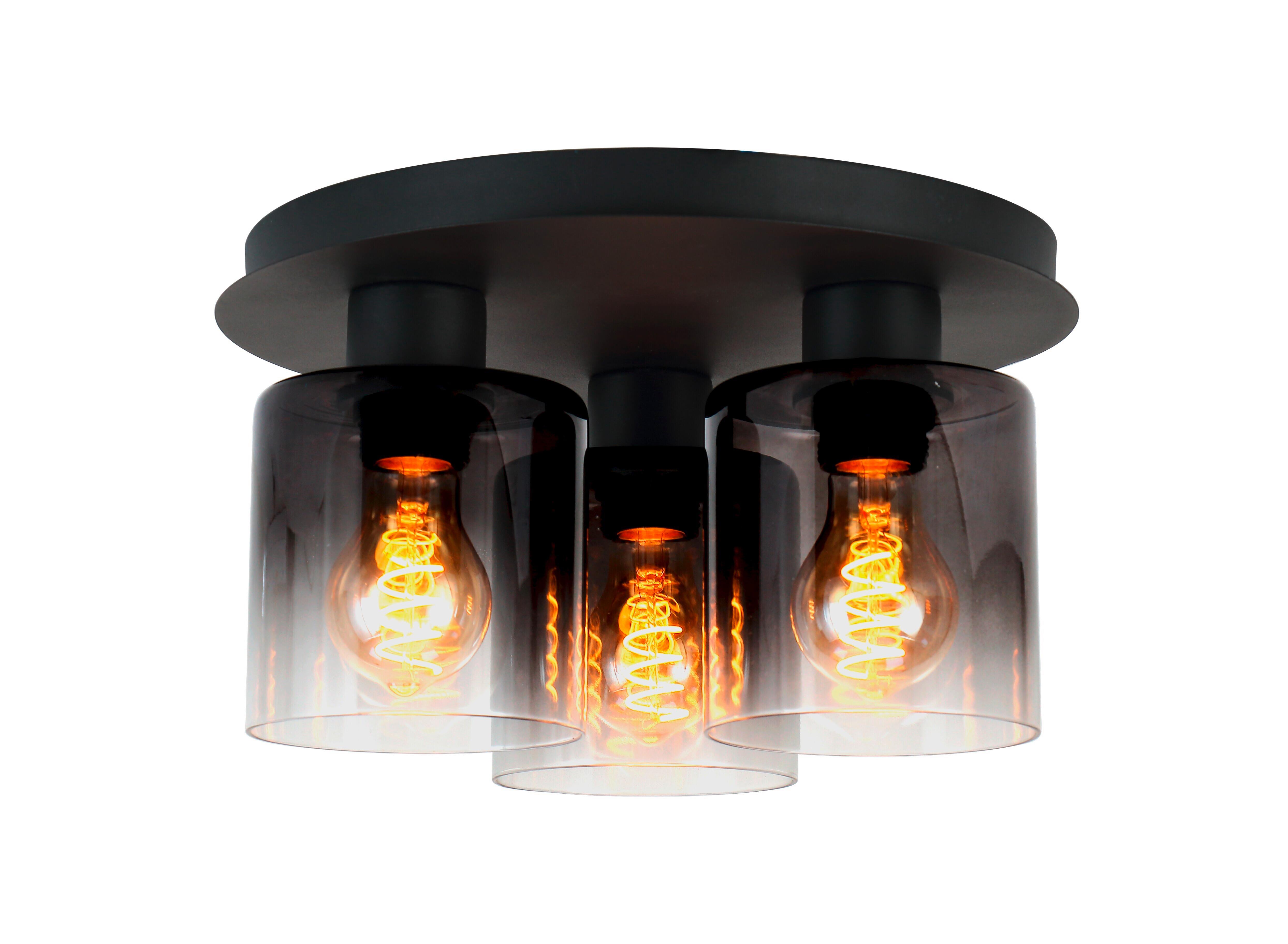 Deckenleuchte Estelle in Schwarz max. 25 Watt - Schwarz, Modern, Glas/Metall (32/18cm) - Mömax