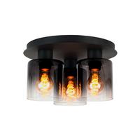 Deckenleuchte Estelle in Schwarz max. 25 Watt - Schwarz, MODERN, Glas/Metall (32/18cm) - Mömax