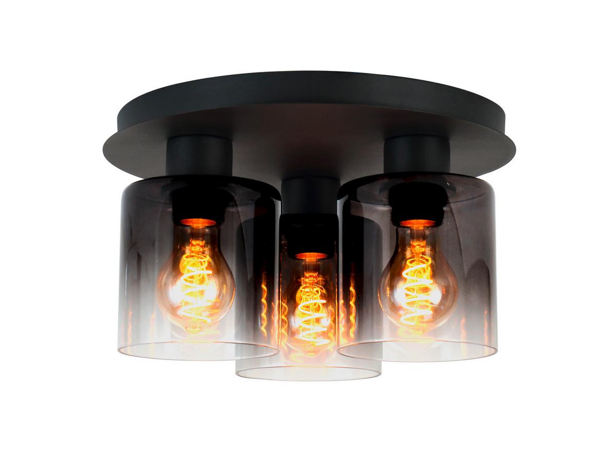 Deckenleuchte Estelle in Schwarz max. 25 Watt - Schwarz, MODERN, Glas/Metall (32/18cm) - Mömax
