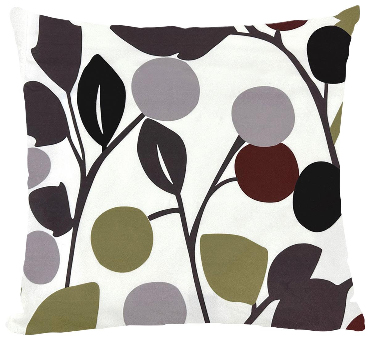 Kissenhülle Blätter ca. 45x45cm - Grün, Textil (45/45cm)
