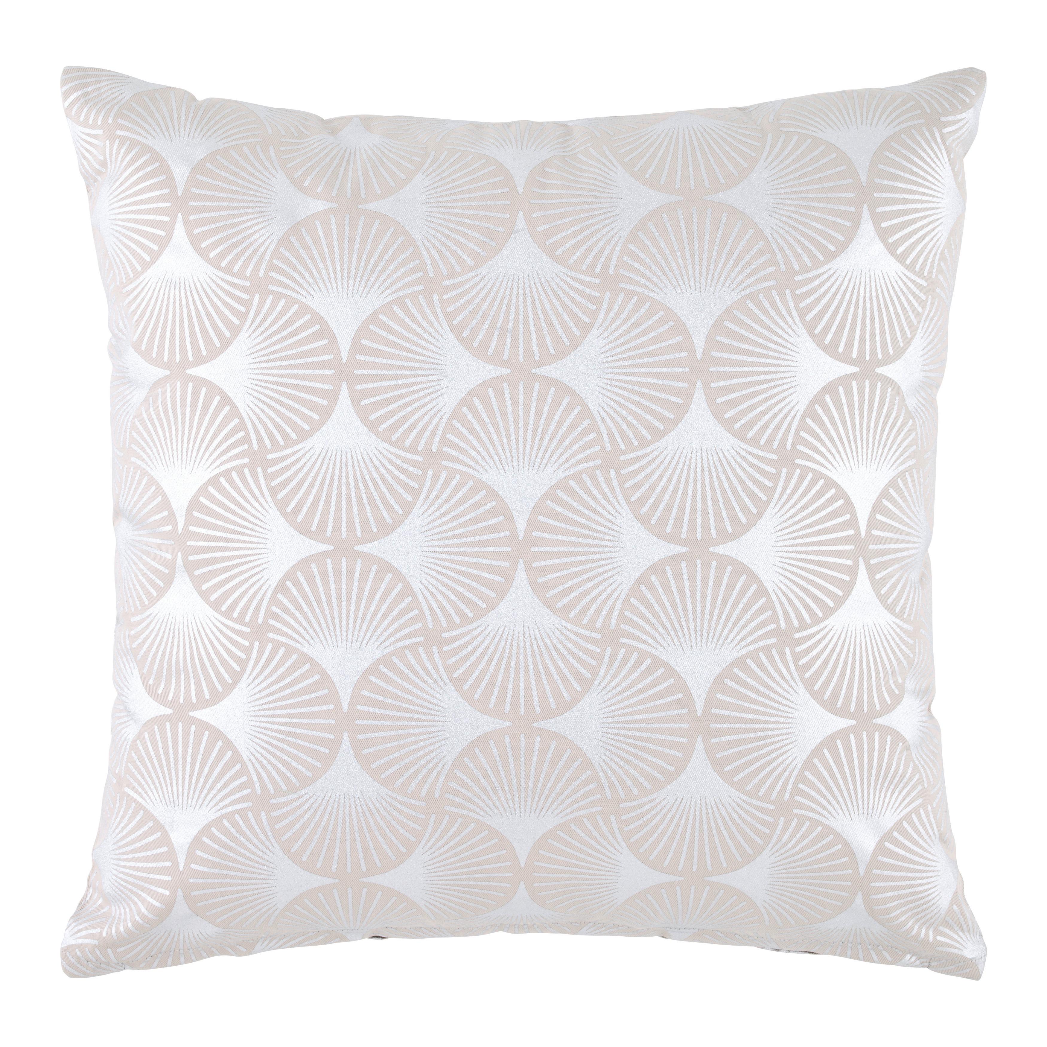 Díszpárna Shiny Gingko 45/45 - bézs/ezüstszínű, Romantik / Landhaus, textil (45/45cm) - Mömax