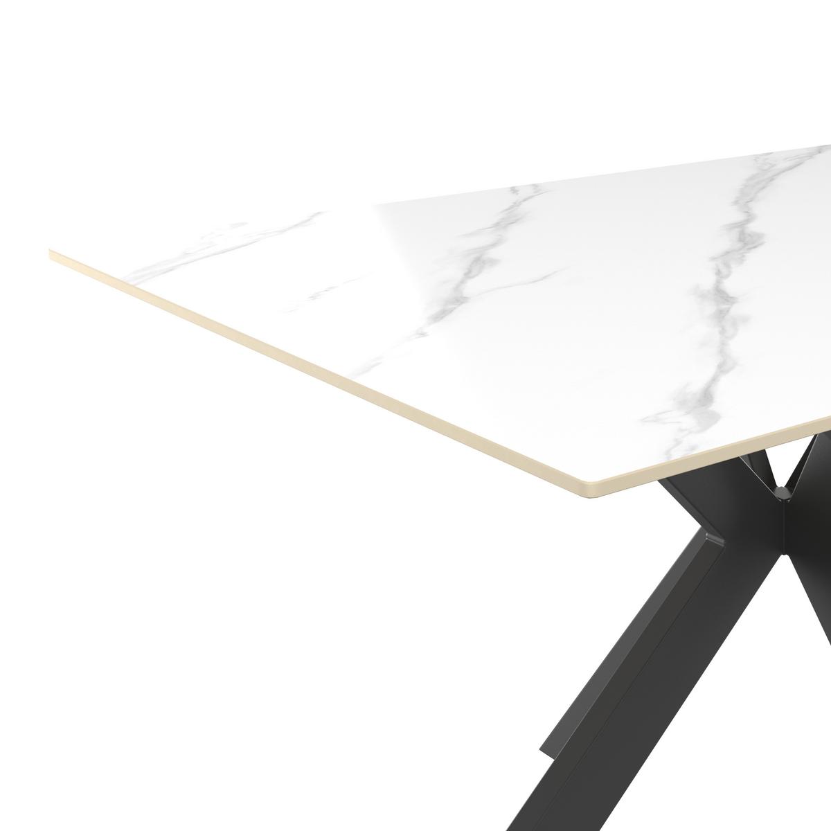 Jedilna Miza Anton, Siva, Keramika, 140x90 - črna/bela, Moderno, kovina/keramika (140/75/90cm)