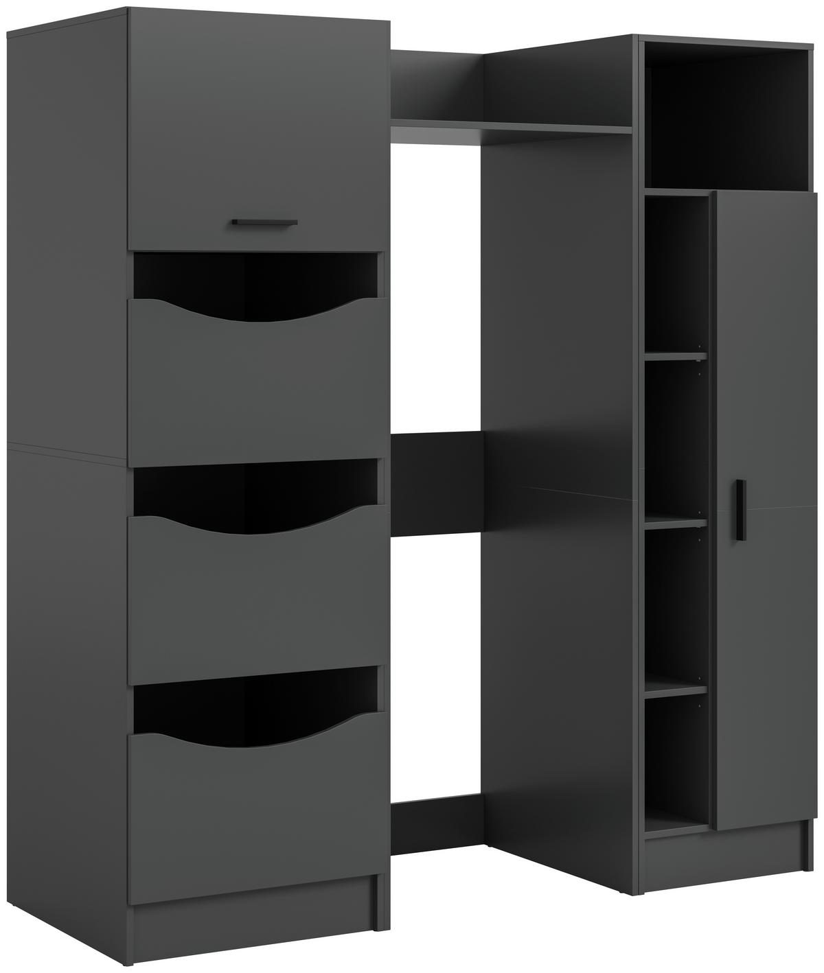 Omara Za Pralni In Sušilni Stroj Free, Antracit - antracit, Basics, leseni material (176/195/68cm) - MID.YOU