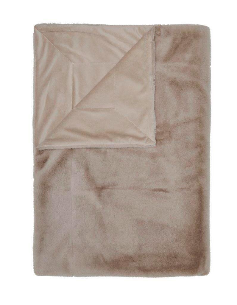 KOC FUTRZANY FURRY - taupe, Konventionell, futro/tkanina (150/200cm) - Essenza