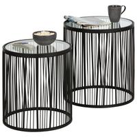 Set Okrasnih Mizic Sticks, 2-Delni, Črna - črna, Moderno, kovina/steklo (40-45/45-50cm) - Mömax