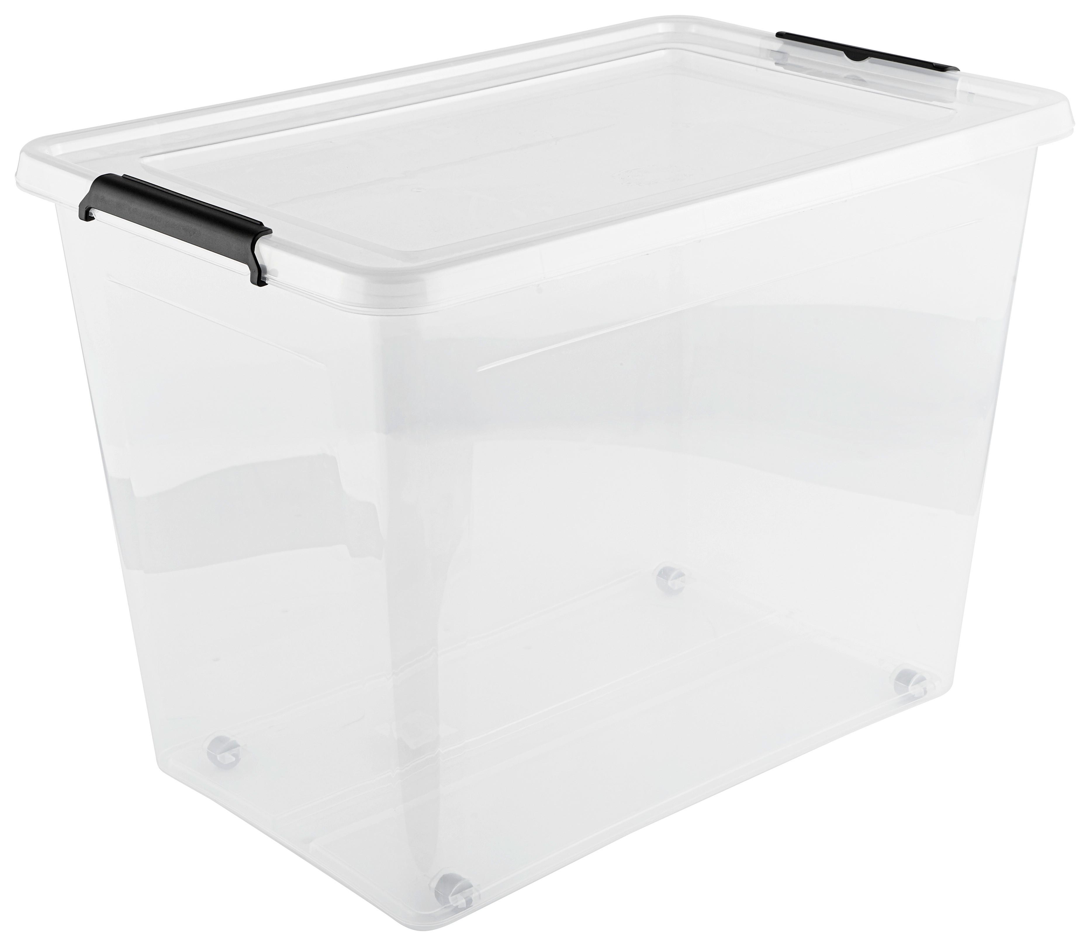 Škatla S Pokrovom Action - Ca. 80l -Top- - črna/prosojno, Konvencionalno, umetna masa (58/39/43cm) - Based