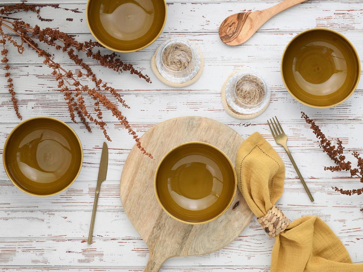 Schüsselset Mallorca Blau/Braun, 4-teilig - Blau/Braun, Basics, Keramik (16,5cm) - Creatable