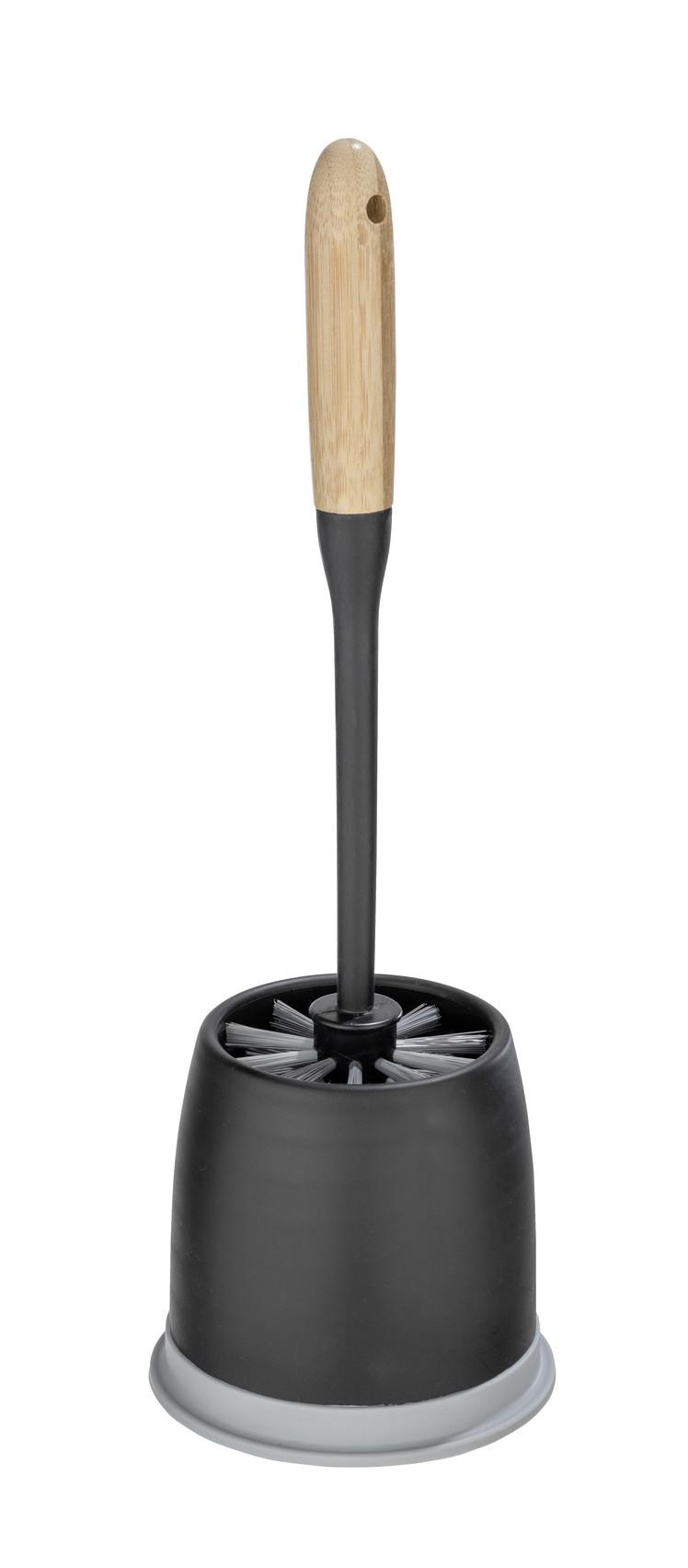 Garnitură perie WC Allstar Bellagio - maro/negru, Modern, plastic/lemn (12,4/38,4/12,4cm) - Wenko