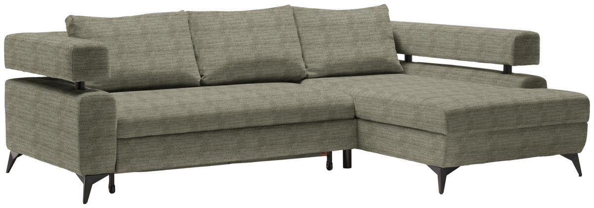 Kutna Garnitura Rosalie - maslinasto zelena/crna, Konvencionalno, tekstil/metal (265/184cm) - Modern Living