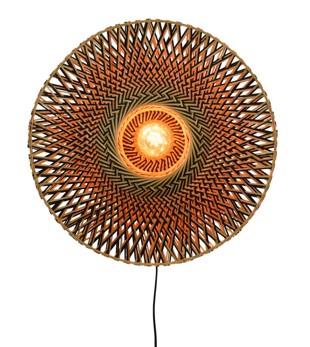 Wandleuchte Bali in Schwarz/Braun max. 40 Watt - Hellbraun/Schwarz, Design, Naturmaterialien/Metall (60/15cm) - Good & Mojo