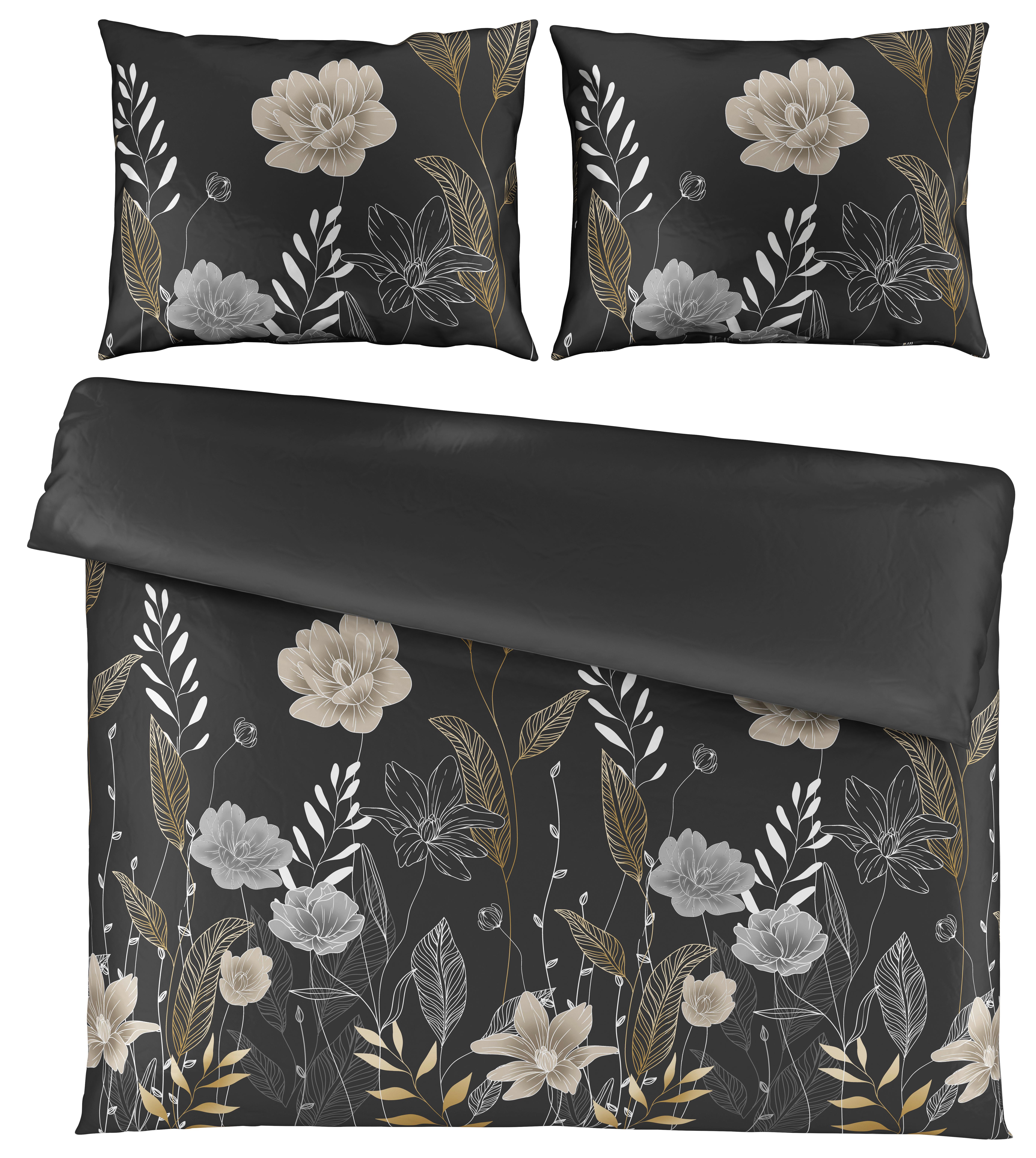 Bettwäsche Nala XXL Grau ca. 200x220cm - Grau, ROMANTIK / LANDHAUS, Textil (200/220cm) - Modern Living