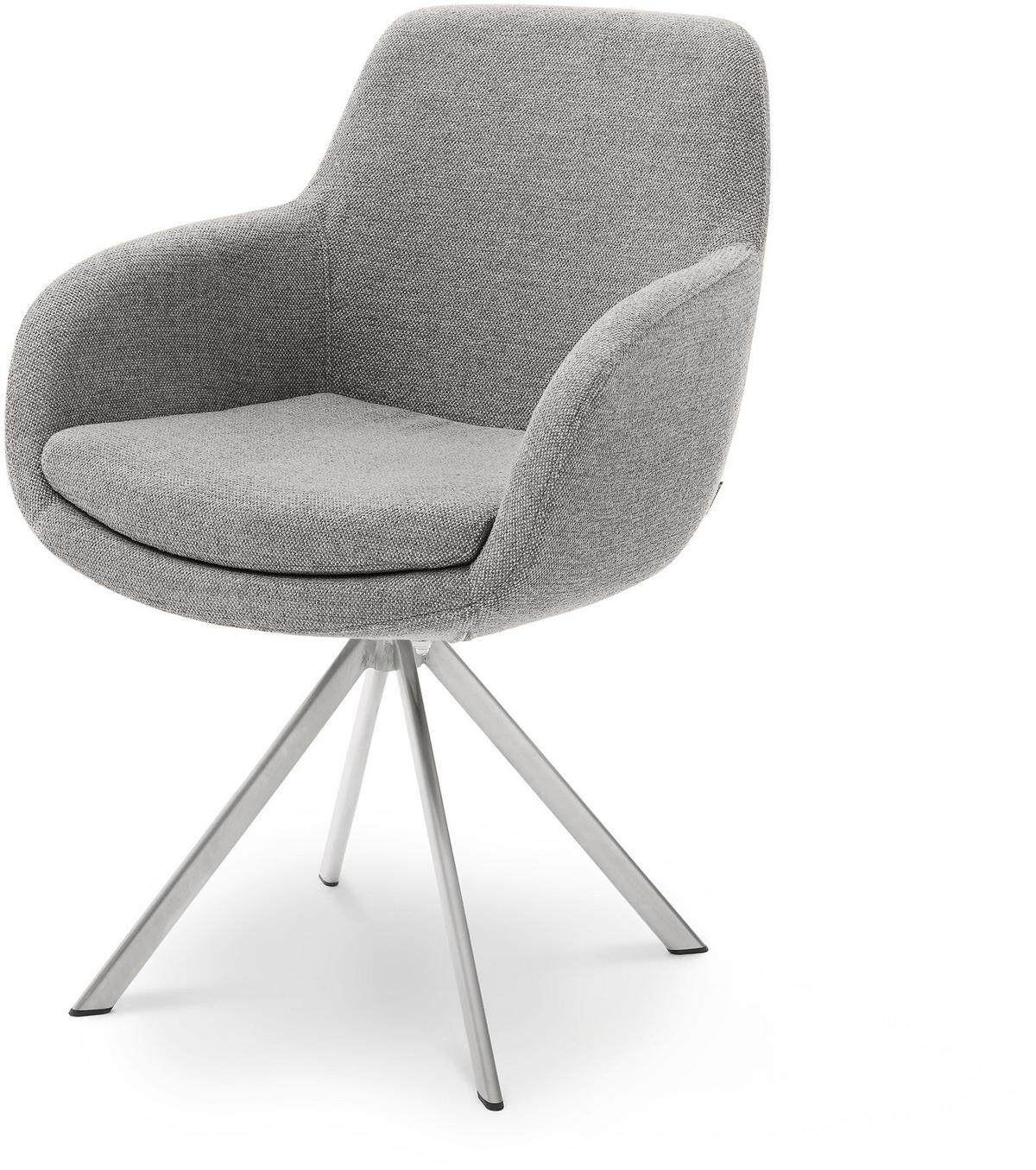 KRZESŁO Z PODŁOKIETNIKAMI TAVIA -MR- - kolor stalowy/taupe, Design, metal/tkanina (62/86/66cm) - Musterring