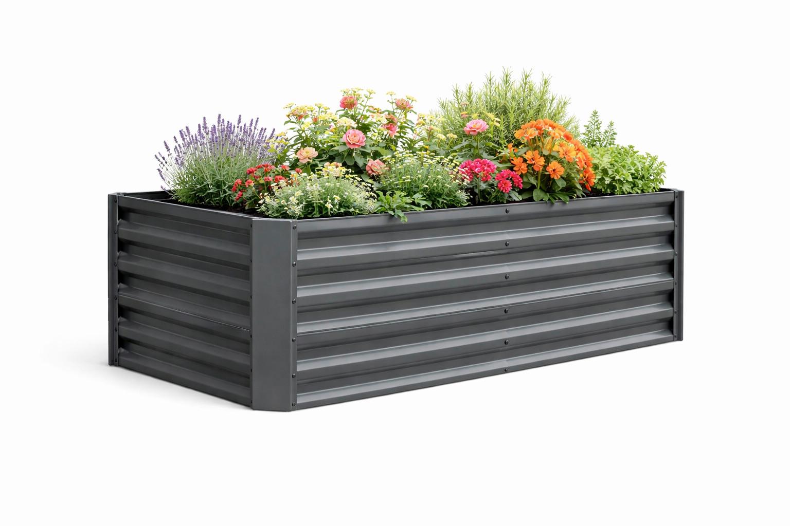 Hochbeet Vcm Beet "galdo Xl" - Schwarz, Modern, Metall (180/57/90cm)