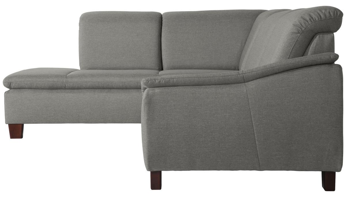 ECKSOFA AARON - Nussbaumfarben/Hellgrau, Design, Holz/Textil (187/247cm) - Max Winzer