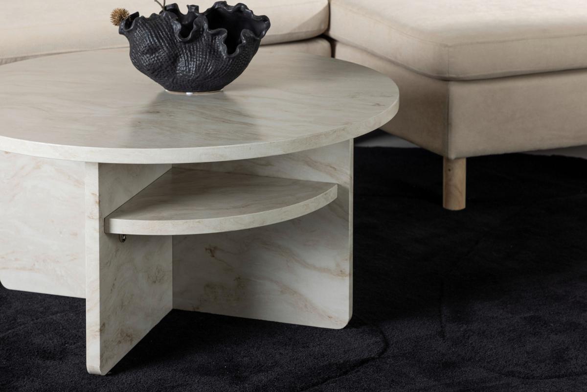 Couchtisch Ålesund ca. 85x85x42 cm Beige - Beige, Design, Holzwerkstoff (85/85/42cm) - Livetastic