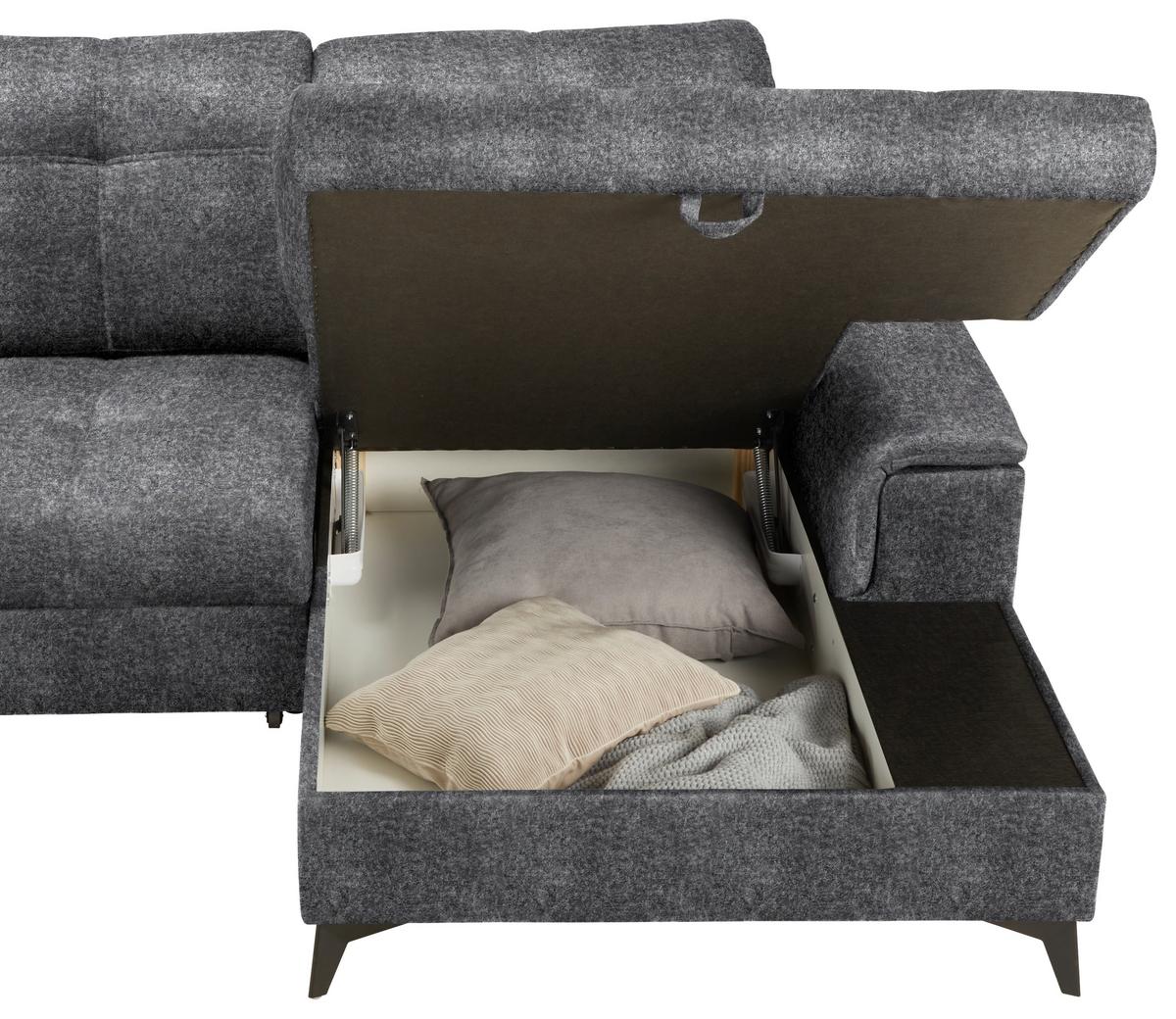 Wohnlandschaft Sierra Grau - Grau, Modern, Textil/Metall (364/90-106/181-230cm) - Mömax