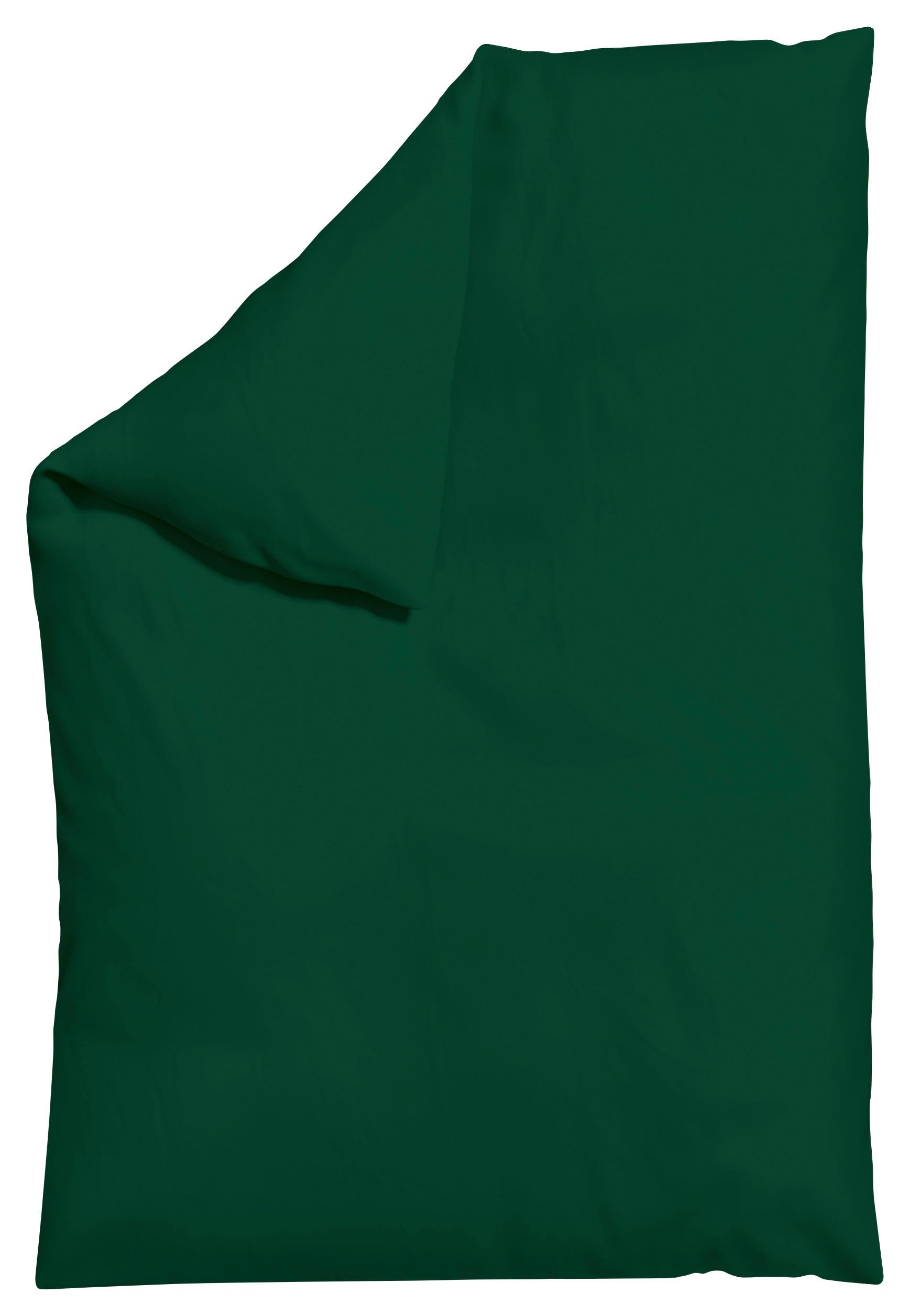 Bettdeckenbezug Woven Satin Dunkelgrün ca. 135-140x200cm - Dunkelgrün, Basics, Textil (135-140/200cm) - Schlafgut