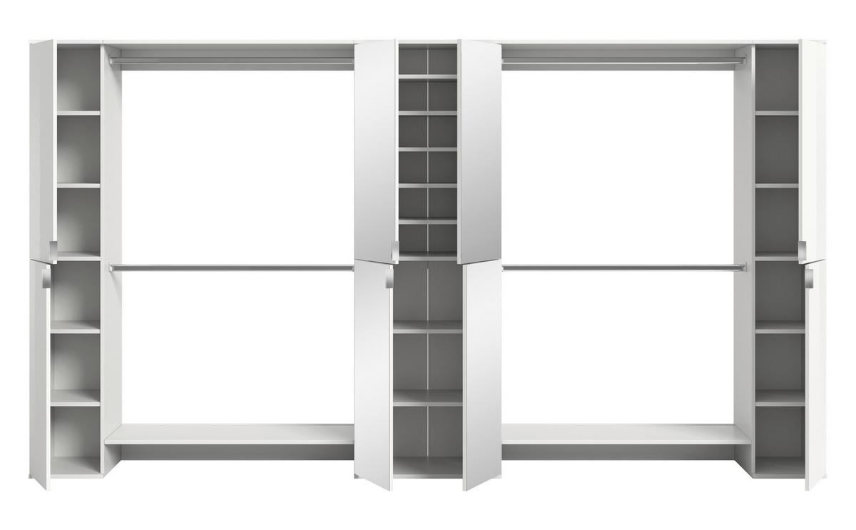 GARDEROBE PROJEKT X - Weiss Hochglanz/Weiss, Design, Holzwerkstoff (341/193/34cm) - Livetastic